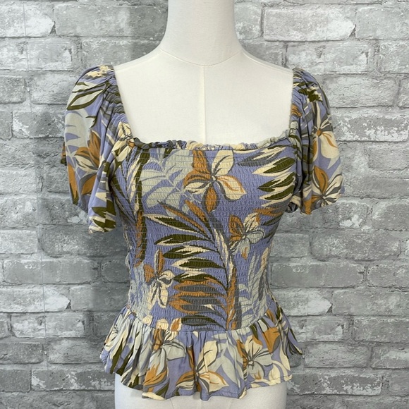 Patrons of Peace Floral Smocked Top - Picture 1 of 6